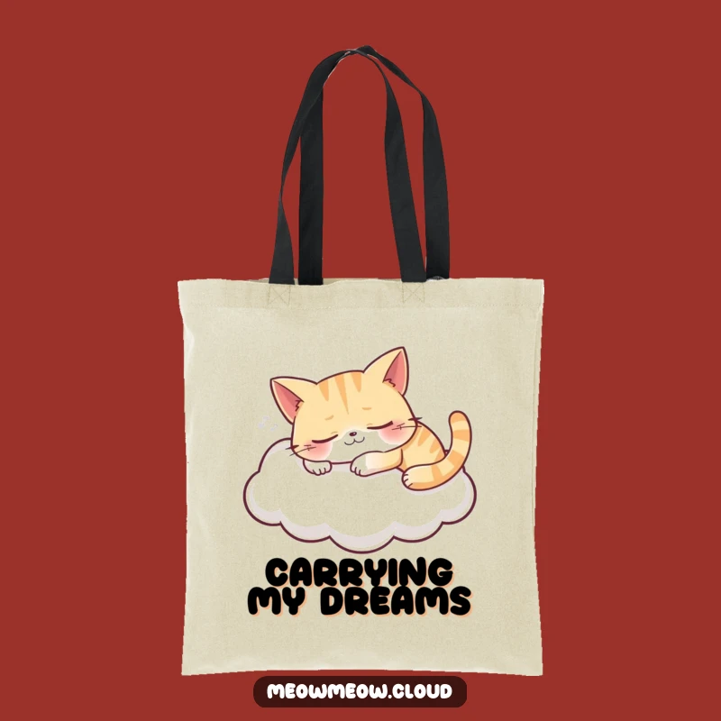 Funny Sleeping Cat Cloud Tote Bag: Carry Your Comfort Everywhere